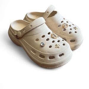 Kids Beige Clogs with Charms